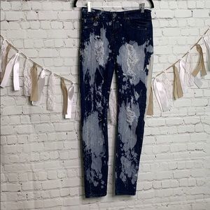 Bleach dyed denim Cleo Patra Jeans sz 7